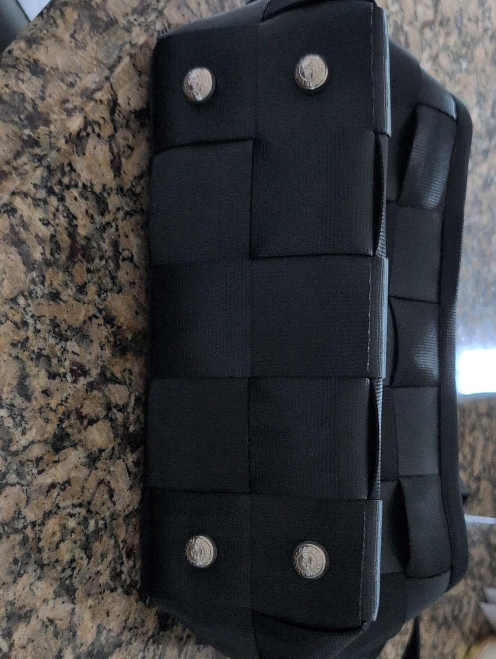 Harveys Black Woven Seatbelt Shoulder Bag - Picture 3 of 4